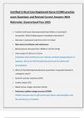 Certified Critical Care Registered Nurse &lpar;CCRN&rpar; practice  exam Questions and Revised Correct Answers With  Rationales &vert;Guaranteed Pass 2025