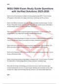 WGU D684 Exam Study Guide Questions with Verified Solutions 2025-2026