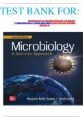 TEST BANK FOR&colon;  MICROBIOLOGY&colon; A SYSTEMS APPROACH 7TH EDITION BY MARJORIE KELLY COWAN&semi; HEIDI SMITH QUESTIONS AND ANSWERS GRADED A&plus;