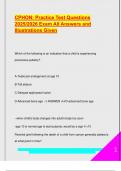 CPHON Certification &ndash; 2025&sol;2026 Pediatric Oncology Nurse Practice Questions with Correct Answers and Rationales