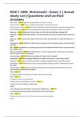 SOCY 1000  McConnell - Exam 1 &vert; Actual study set &vert; Questions and verified Answers