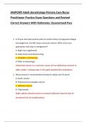 &lpar;AGPCNP&rpar; Adult-Gerontology Primary Care Nurse  Practitioner Practice Exam Questions and Revised  Correct Answers With Rationales &vert;Guaranteed Pass