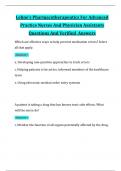 Lehne&rsquo;s Pharmacotherapeutics For Advanced Practice Nurses And Physician Assistants Questions And Verified  Answers