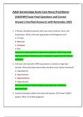 Adult-Gerontology Acute Care Nurse Practitioner  &lpar;AGACNP&rpar; Exam Final Questions and Correct  Answers &lpar;Verified Answers&rpar; with Rationales 2025