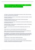 SELU GENERAL BIOLOGY 106 - EXAM 2 QUESTIONS AND ANSWERS