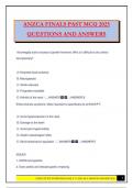 ANZCA FINALS PAST MCQ 2025 QUESTIONS AND ANSWERS