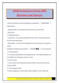 ANZCA Interviews Exam 2025 Questions and Answers