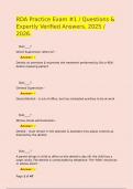 RDA Practice Exam &num;1 &sol; Questions & Expertly Verified Answers&comma; 2025 &sol; 2026&period;
