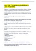 SOC 200 FINAL EXAM QUESTIONS AND ANSWERS