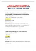 PMHNP-BC Psychiatric-Mental Health Nurse Practitioner Exam &ndash; Questions with Correct Answers and Rationales