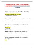 Minnesota State Board of Cosmetology and Barber &ndash; 2025 &ndash; Complete Exam Questions with Correct Answers
