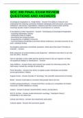 SOC 200 FINAL EXAM REVIEW QUESTIONS AND ANSWERS