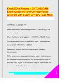  DHT Final Exam Review &ndash; 2025&sol;2026 Complete Study Guide with 100&percnt; Verified Q&A for Guaranteed Success