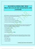MATERNAL&sol;PEDIATRIC HESI PRACTICE EXAM 2025 QUESTIONS AND ANSWERS