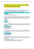 ATI Respiratory Exam Questions With Correct Marking Scheme