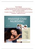 Maternal-Child Nursing 6th Edition Test Bank&colon; Complete Chapters 1-55 &vert; Q&A Graded A&plus; &vert; Updated Evolve Resources