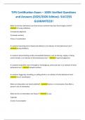 TIPS Certification Exam &ndash; 100&percnt; Verified Questions  and Answers &lpar;2025&sol;2026 Edition&rpar;- SUCCESS  GUARANTEED&excl;