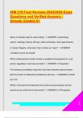 HIM 319 Final Exam Reviews &ndash; 2025&sol;2026 Verified Q&A Guide for Health Information Management Certification