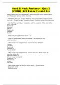 Head & Neck Anatomy - Quiz 1 &lpar;VCDH&rpar; &vert;125 Exam Q&rsquo;s and A&rsquo;s