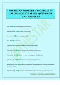 MICHIGAN PROPERTY & CASUALTY INSURANCE EXAM 2025 QUESTIONS AND ANSWERS