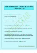 MLT 106 UNIT 2 EXAM 2025 QUESTIONS AND ANSWERS