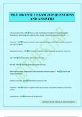 MLT 106 UNIT 1 EXAM 2025 QUESTIONS AND ANSWERS