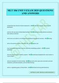MLT 106 UNIT 5 EXAM 2025 QUESTIONS AND ANSWERS