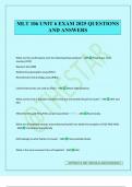 MLT 106 UNIT 6 EXAM 2025 QUESTIONS AND ANSWERS