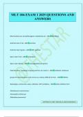 MLT 106 EXAM 1 2025 QUESTIONS AND ANSWERS
