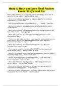 Head & Neck anatomy Final Review Exam &vert;83 Q&rsquo;s and A&rsquo;s