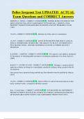 Police Sergeant Test UPDATED  ACTUAL  Exam Questions and CORRECT Answers