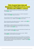 Police Sergeant Supervision and  Management UPDATED ACTUAL  Exam  Questions and CORRECT Answers
