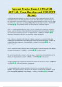 Sergeant Practice Exam 1 UPDATED  ACTUAL  Exam Questions and CORRECT  Answers