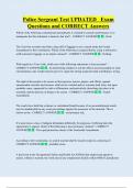 Sergeant Bundled Exam Questions WITH  CORRECT Answers
