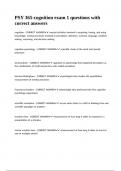 PSY 365-cognition exam 1 questions with correct answers