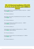 TPC 319 Electrical installation UPDATED   ACTUAL Exam Questions and CORRECT  Answers 