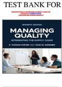 TEST BANK FOR&colon;  MANAGING QUALITY&colon; INTEGRATING THE SUPPLY CHAIN 7TH EDITION BY S&period; THOMAS FOSTER QUESTIONS AND ANSWERS GRADED A&plus;