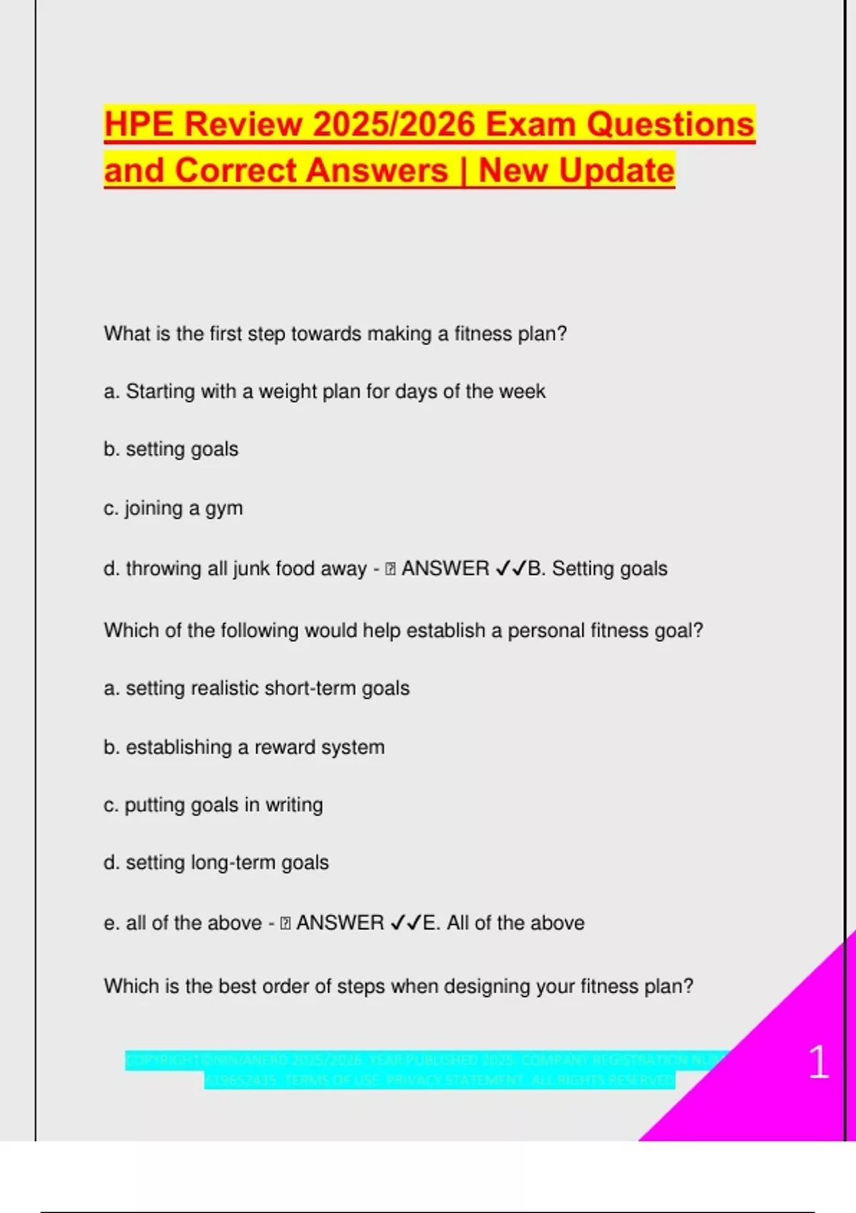 HPE Final Review – 2025/2026 – Complete Study Guide with Correct ...