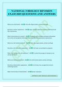 NATIONAL 5 BIOLOGY REVISION EXAM 2025 QUESTIONS AND ANSWERS