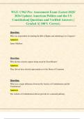 WGU C963 Pre- Assessment Exam &lpar;Latest 2025&sol; 2026 Update&rpar; American Politics and the US Constitution&vert; Questions and Verified Answers &vert; Graded A&vert; 100&percnt; Correct&comma;