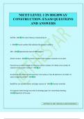 NICET LEVEL 1 IN HIGHWAY CONSTRUCTION&period; EXAM QUESTIONS AND ANSWERS