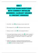 GBA 3 PRACTICE EXAM QUESTIONS WITH CORRECT DETAILED ANSWERS &vert; ALREADY GRADED A&plus;<RECENT VERSION>