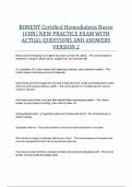 BONENT Certified Hemodialysis Nurse &lpar;CHN&rpar; NEW PRACTICE EXAM WITH ACTUAL QUESTIONS AND ANSWERS VERSION 2 