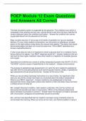 POEP Module 12 Exam Questions and Answers All Correct 