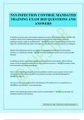NYS INFECTION CONTROL MANDATED TRAINING EXAM 2025 QUESTIONS AND ANSWERS