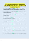 Electrical Installation and Maintenance  UPDATED  ACTUAL Exam Questions and  CORRECT Answers 