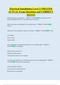 Electrical Installation Level 2 UPDATED   ACTUAL Exam Questions and CORRECT  Answers 