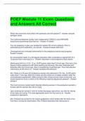POEP Module 11 Exam Questions and Answers All Correct 