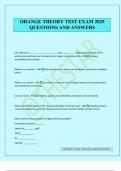 ORANGE THEORY TEST EXAM 2025 QUESTIONS AND ANSWERS