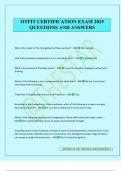 OTFIT CERTIFICATION EXAM 2025 QUESTIONS AND ANSWERS